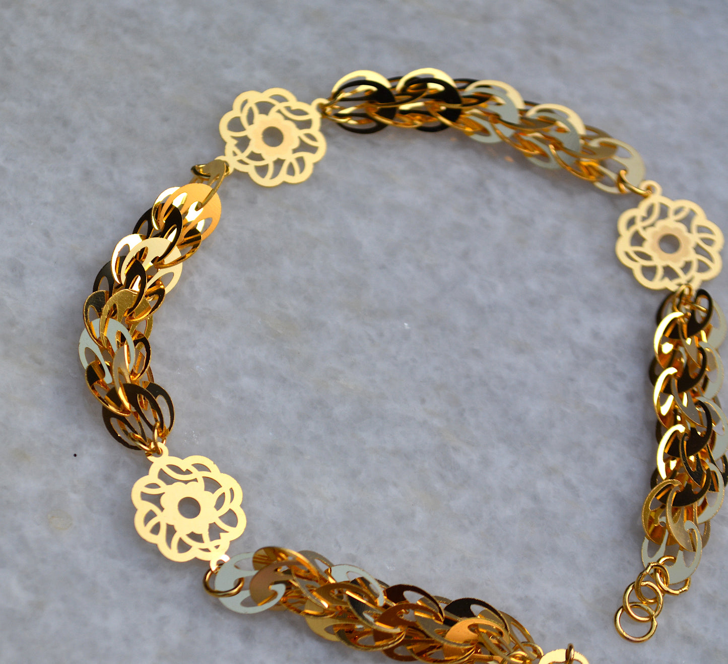 21K Flower Bracelet