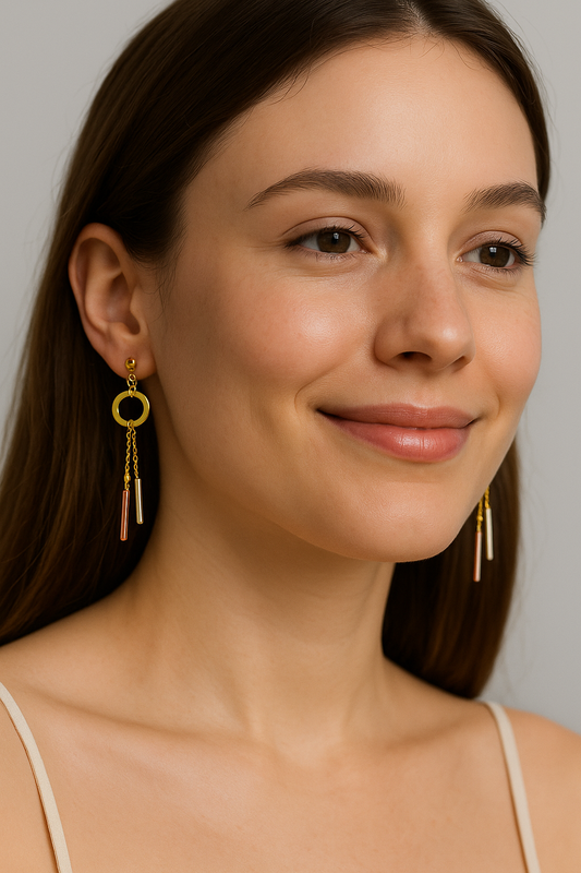 18K Gold Dangling Earrings