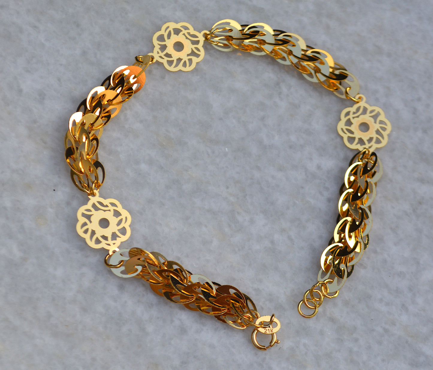 21K Flower Bracelet