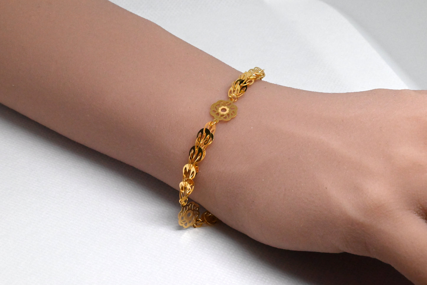 21K Flower Bracelet