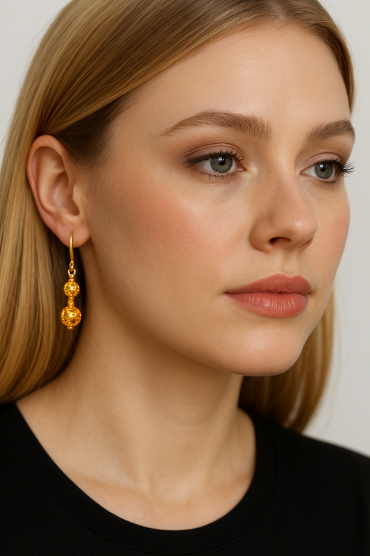 21k Solid Gold Dangling Earrings