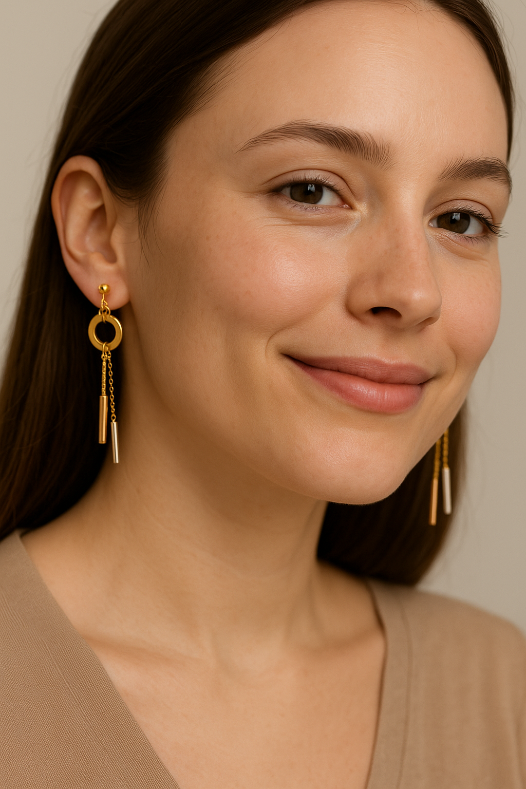 18K Gold Dangling Earrings