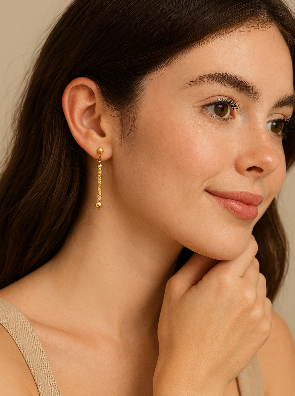 21k Dangling Unique Gold Earrings