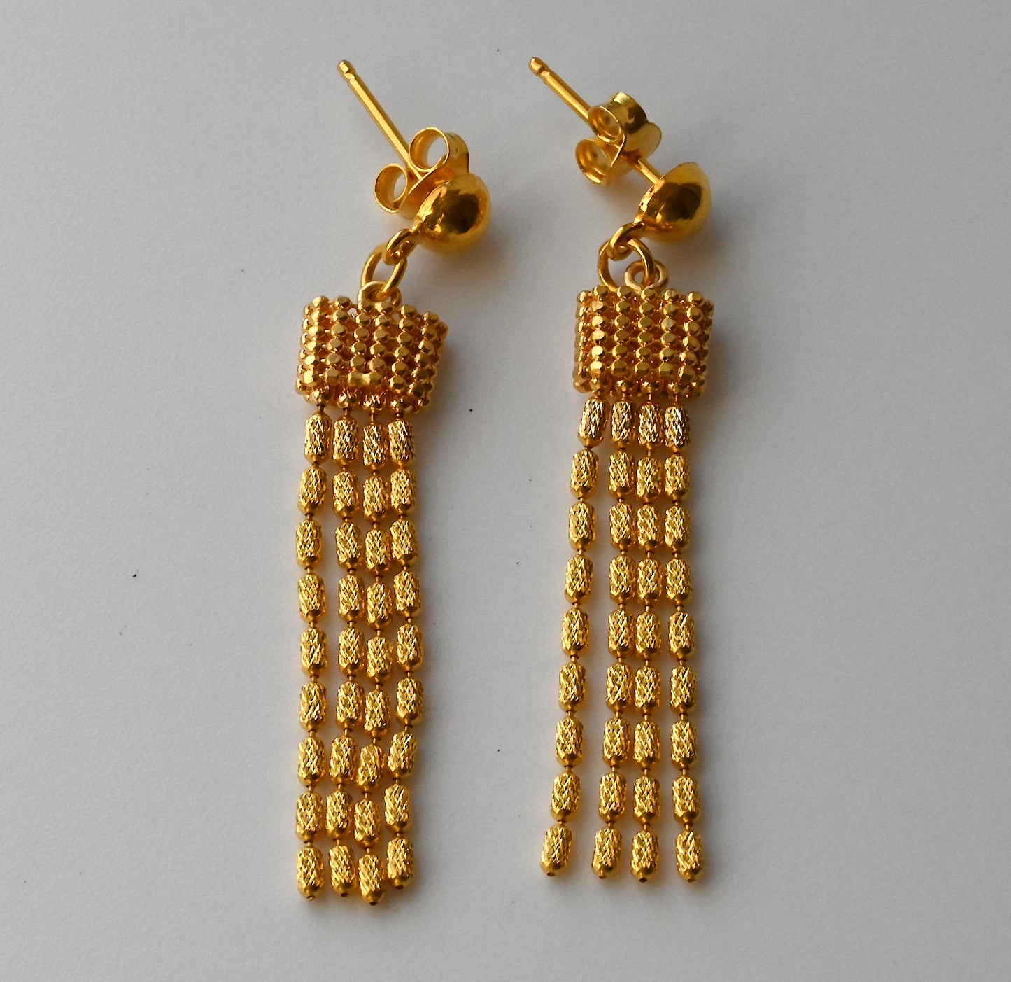 21k Solid Gold Dangling Earrings #38ER21