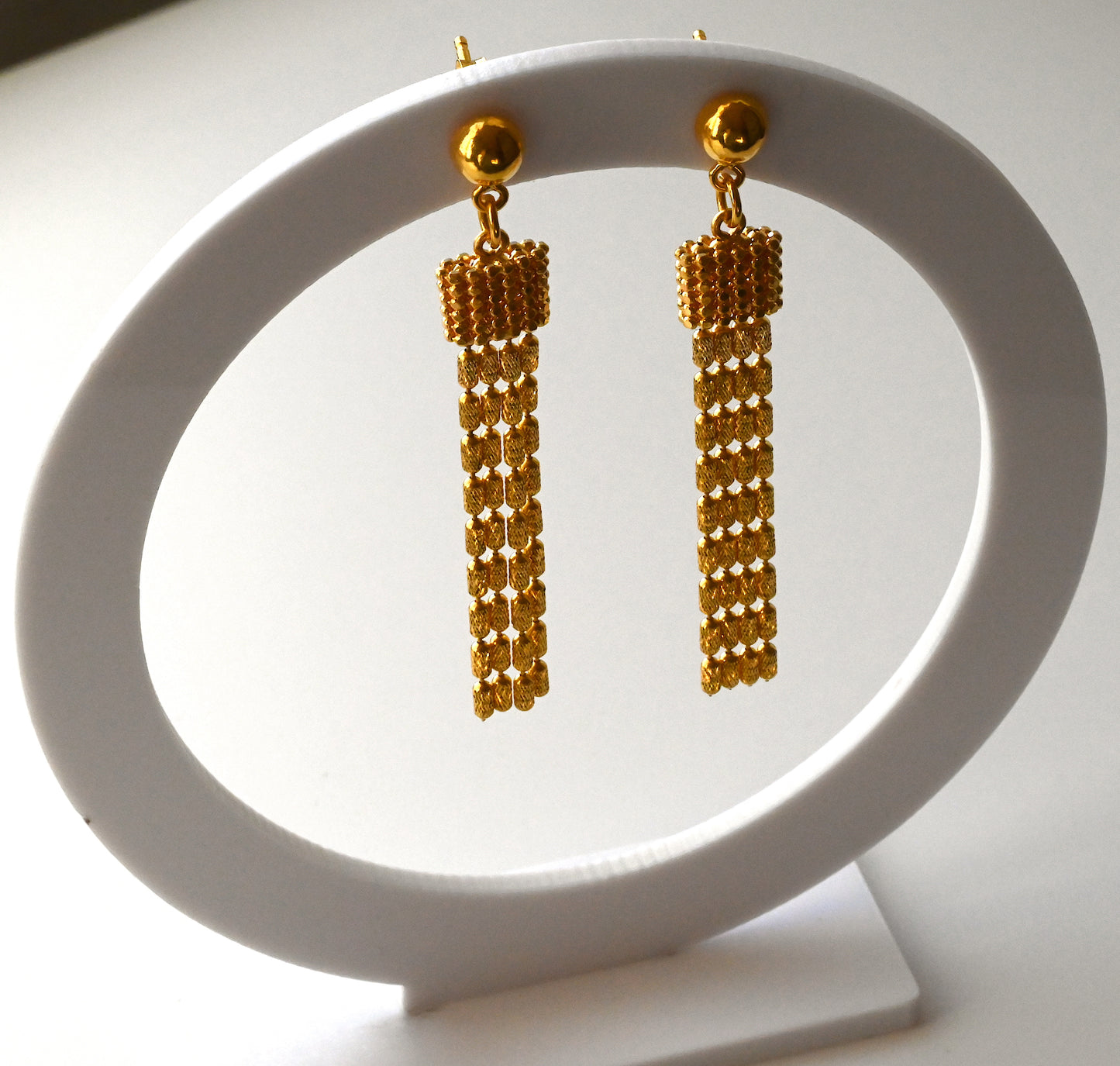 21k Solid Gold Dangling Earrings #38ER21