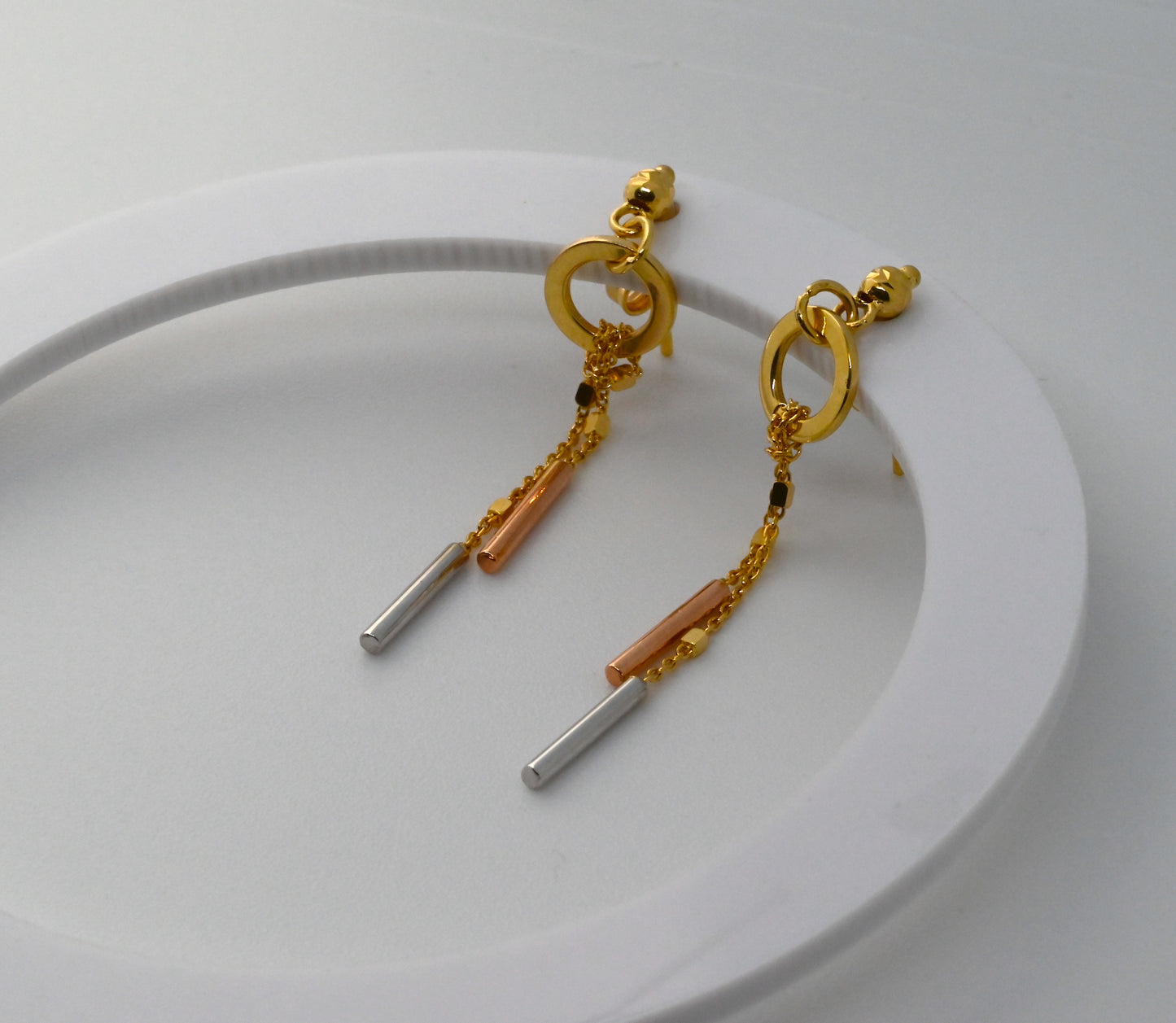 18K Gold Dangling Earrings