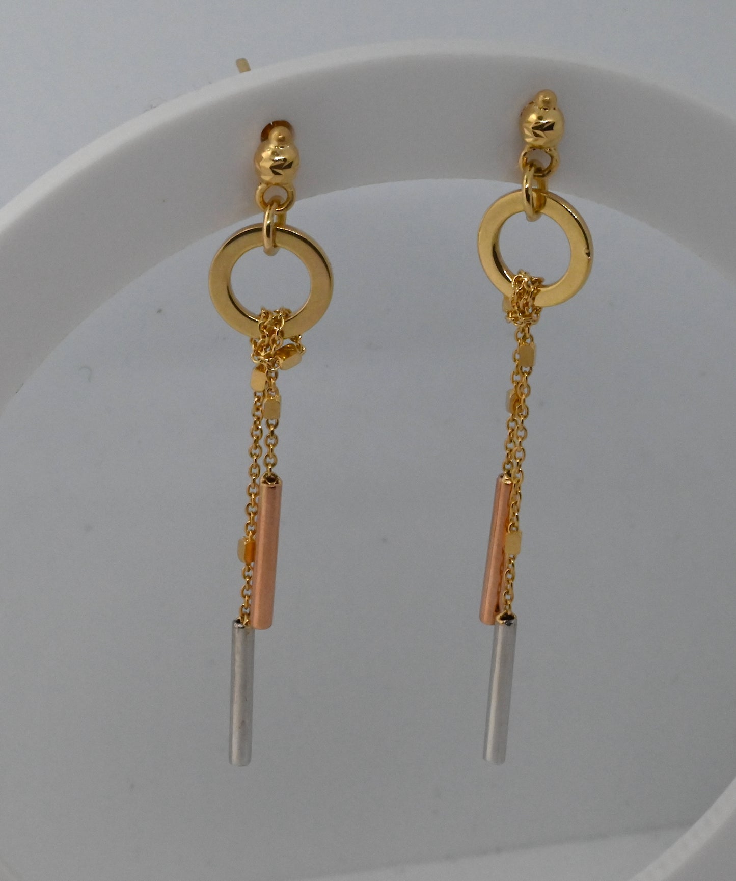 18K Gold Dangling Earrings