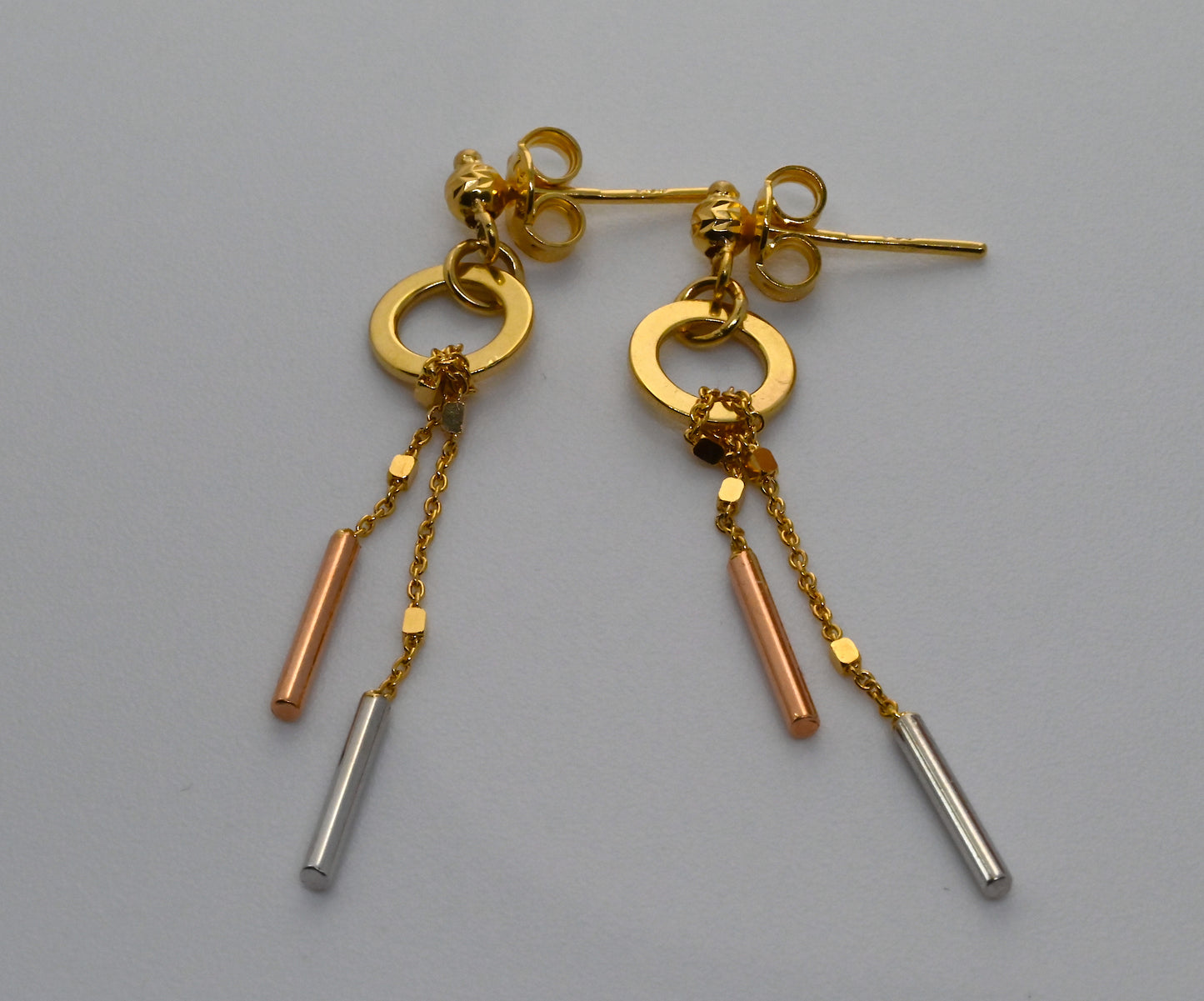 18K Gold Dangling Earrings