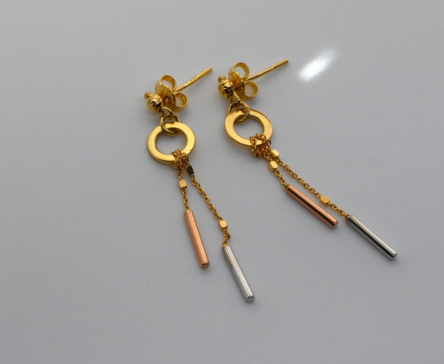 18K Gold Dangling Earrings