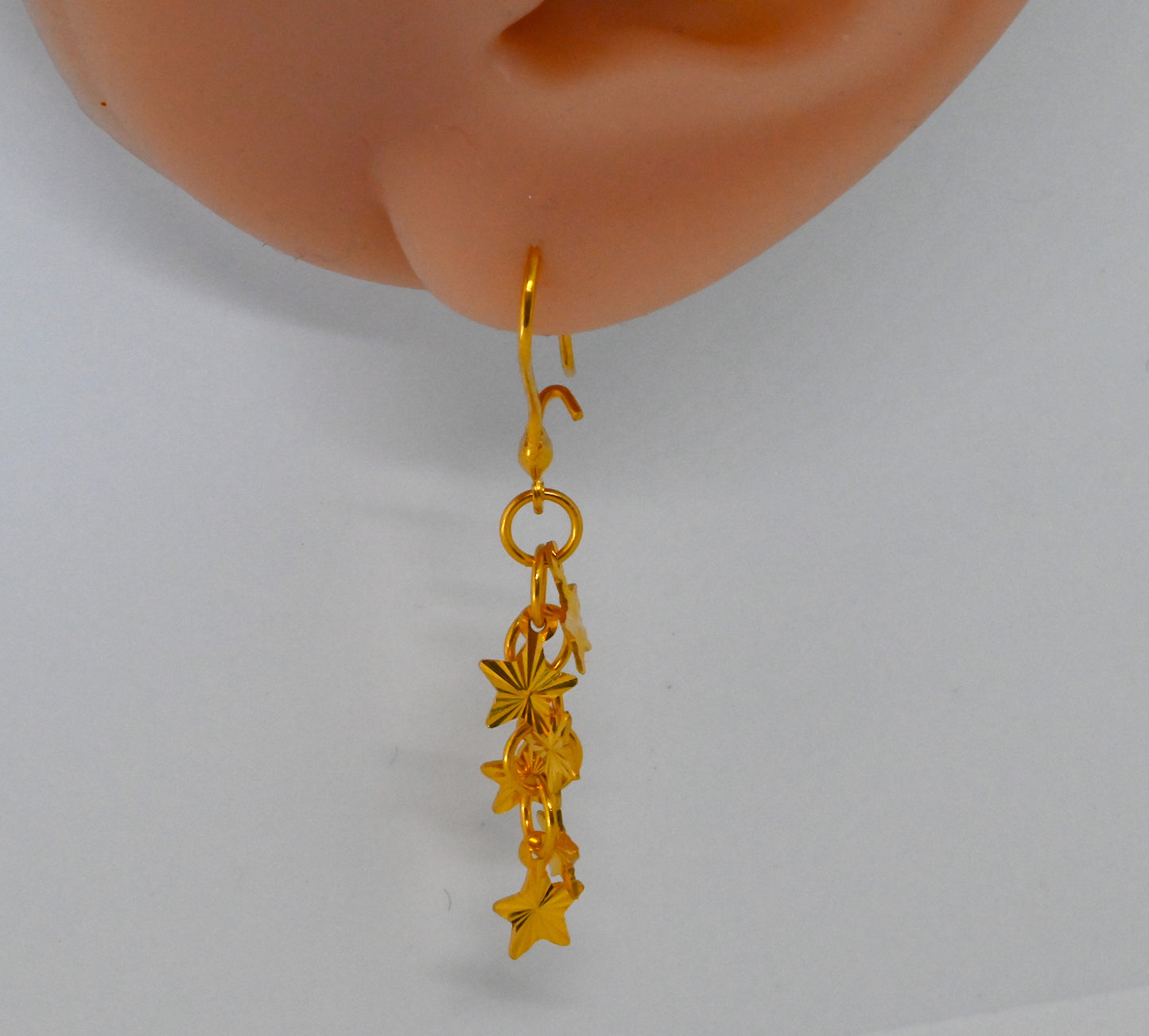 21k Star Design Dangling Earrings