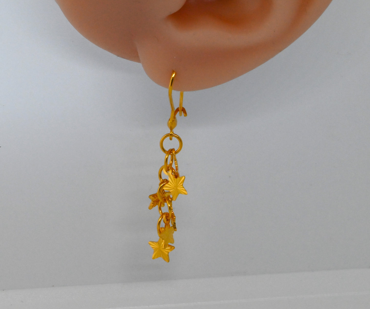 21k Star Design Dangling Earrings