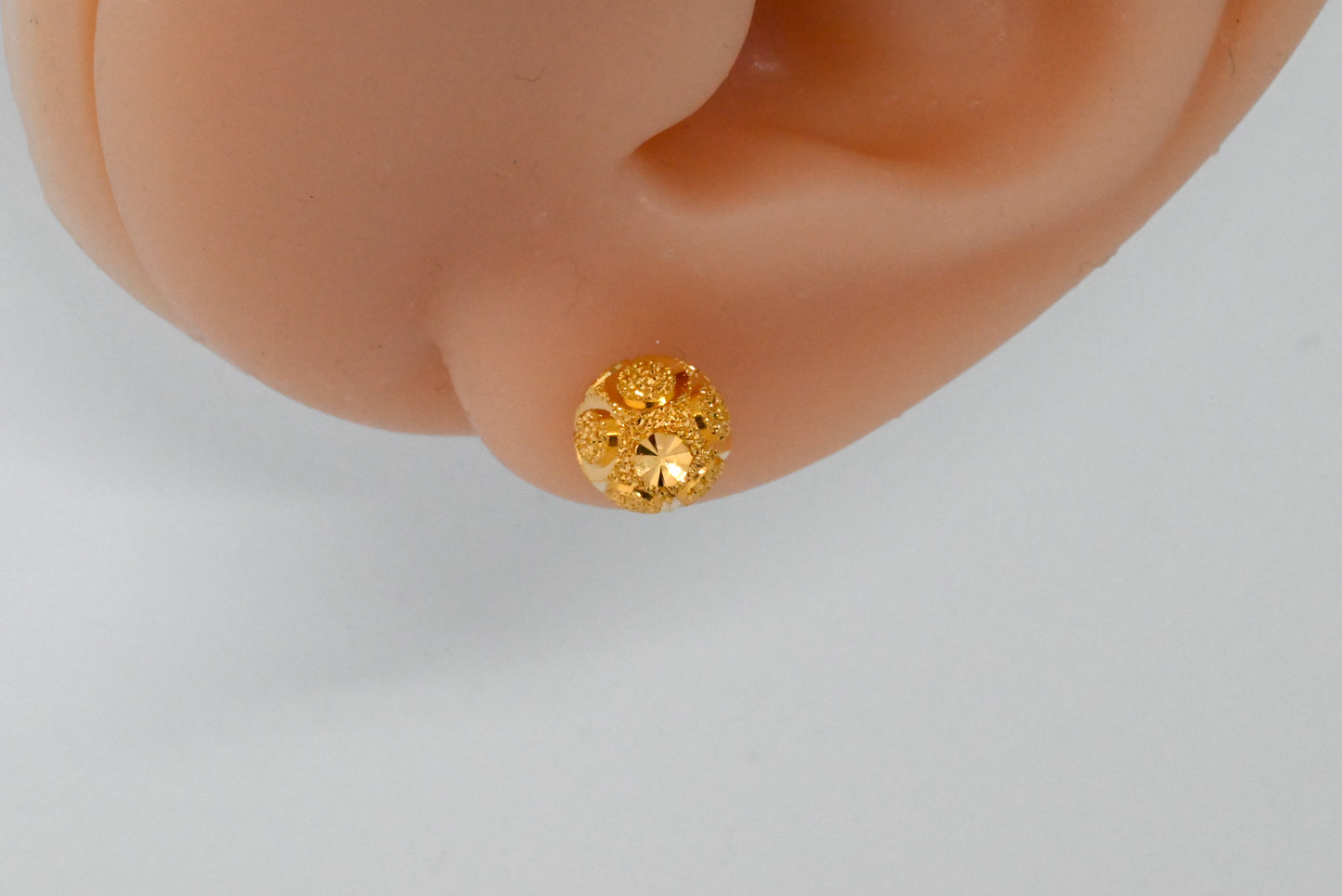 21k Ball Round Earrings