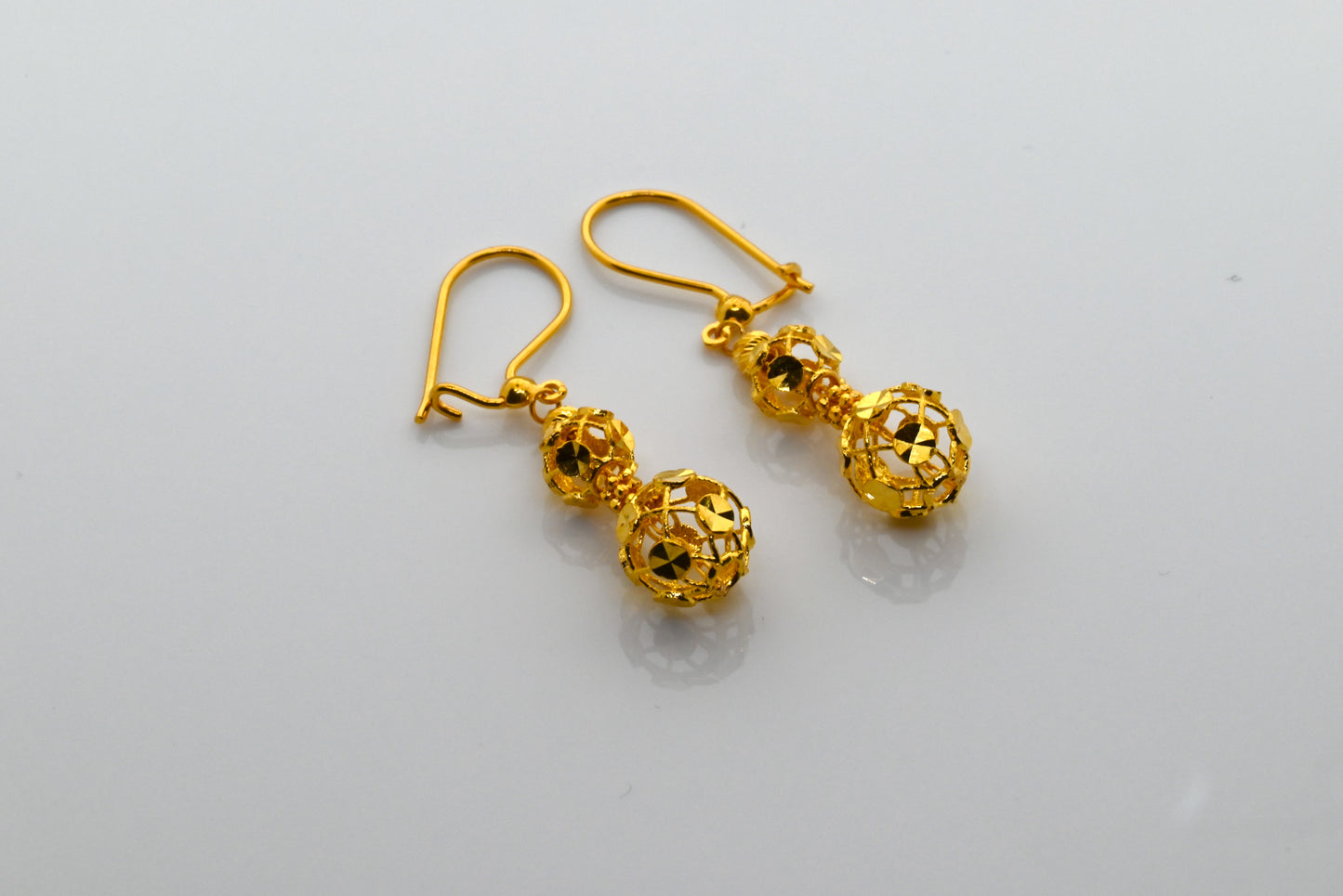 21k Solid Gold Dangling Earrings