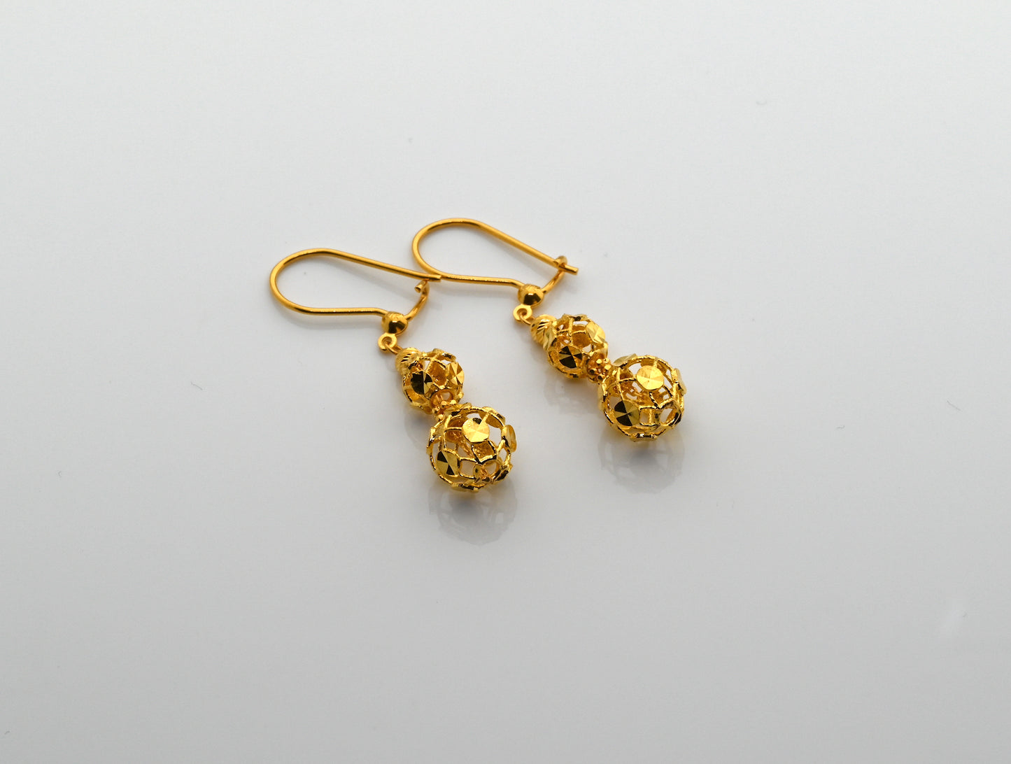 21k Solid Gold Dangling Earrings