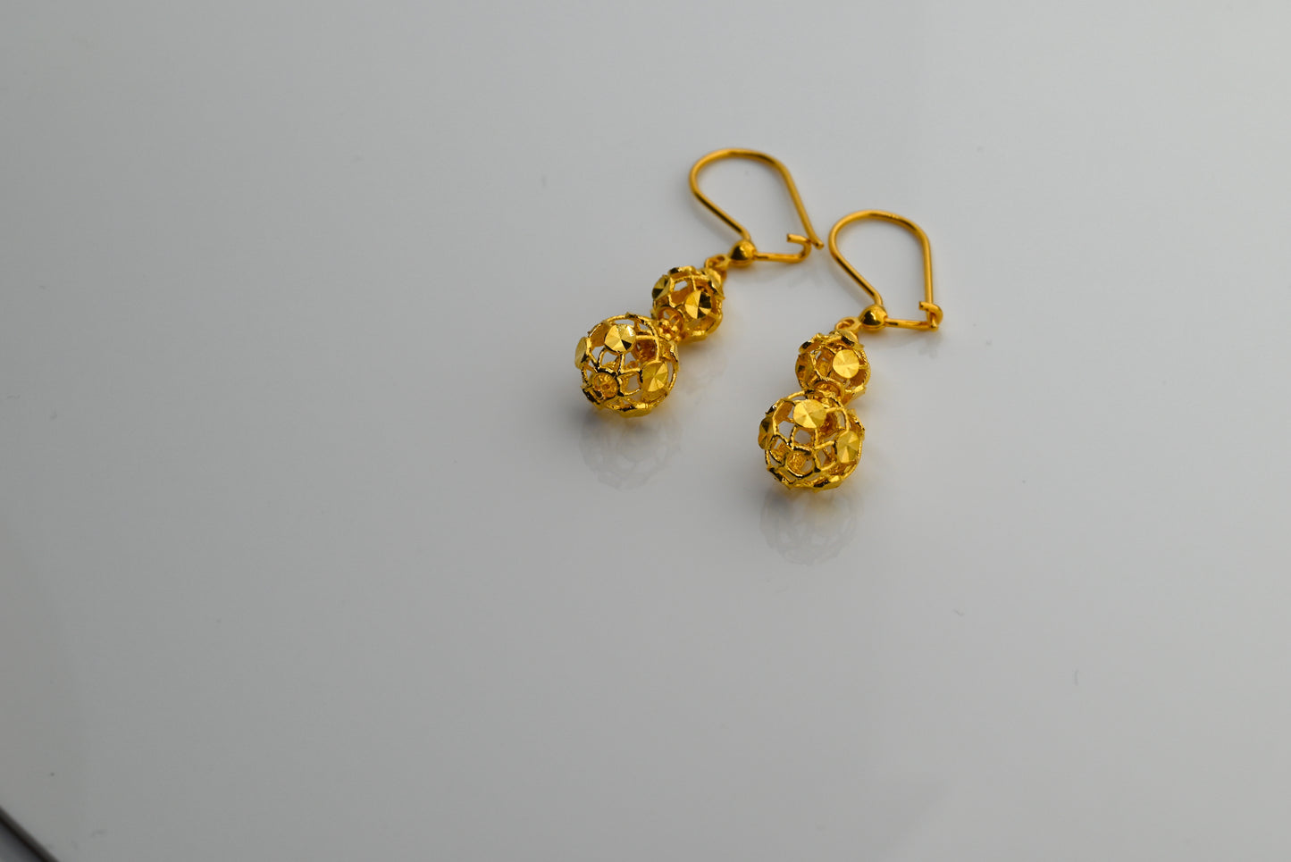 21k Solid Gold Dangling Earrings