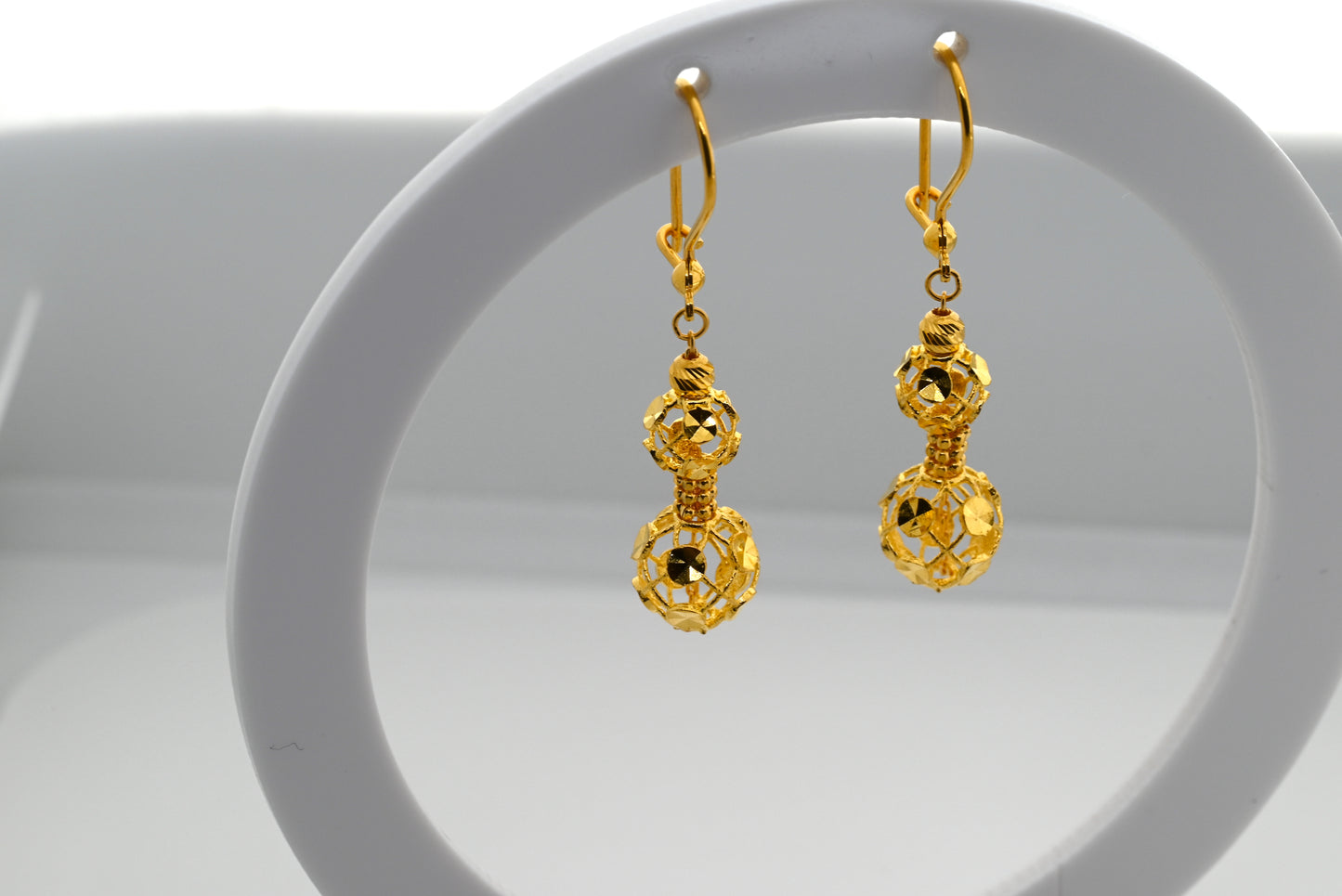 21k Solid Gold Dangling Earrings