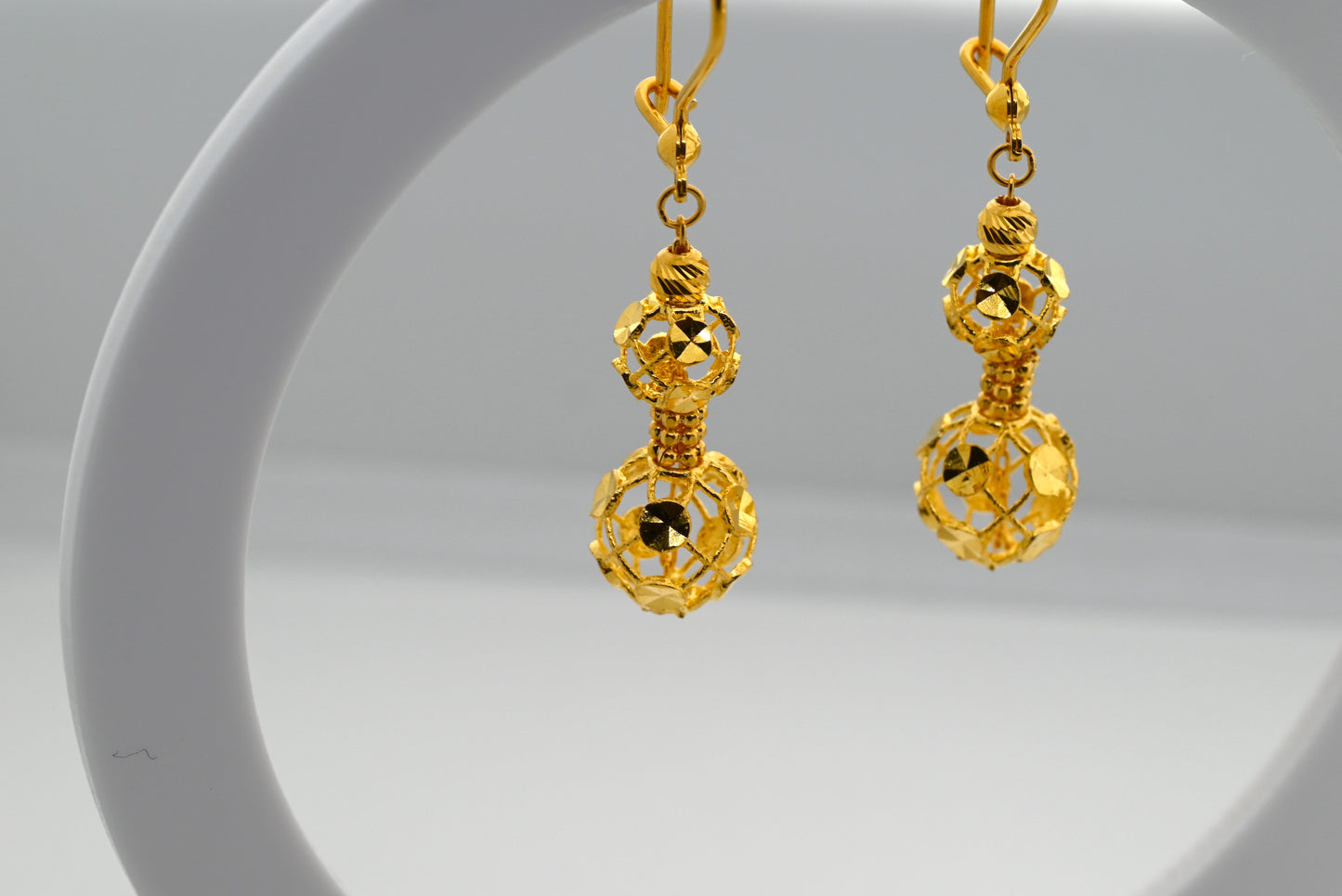 21k Solid Gold Dangling Earrings