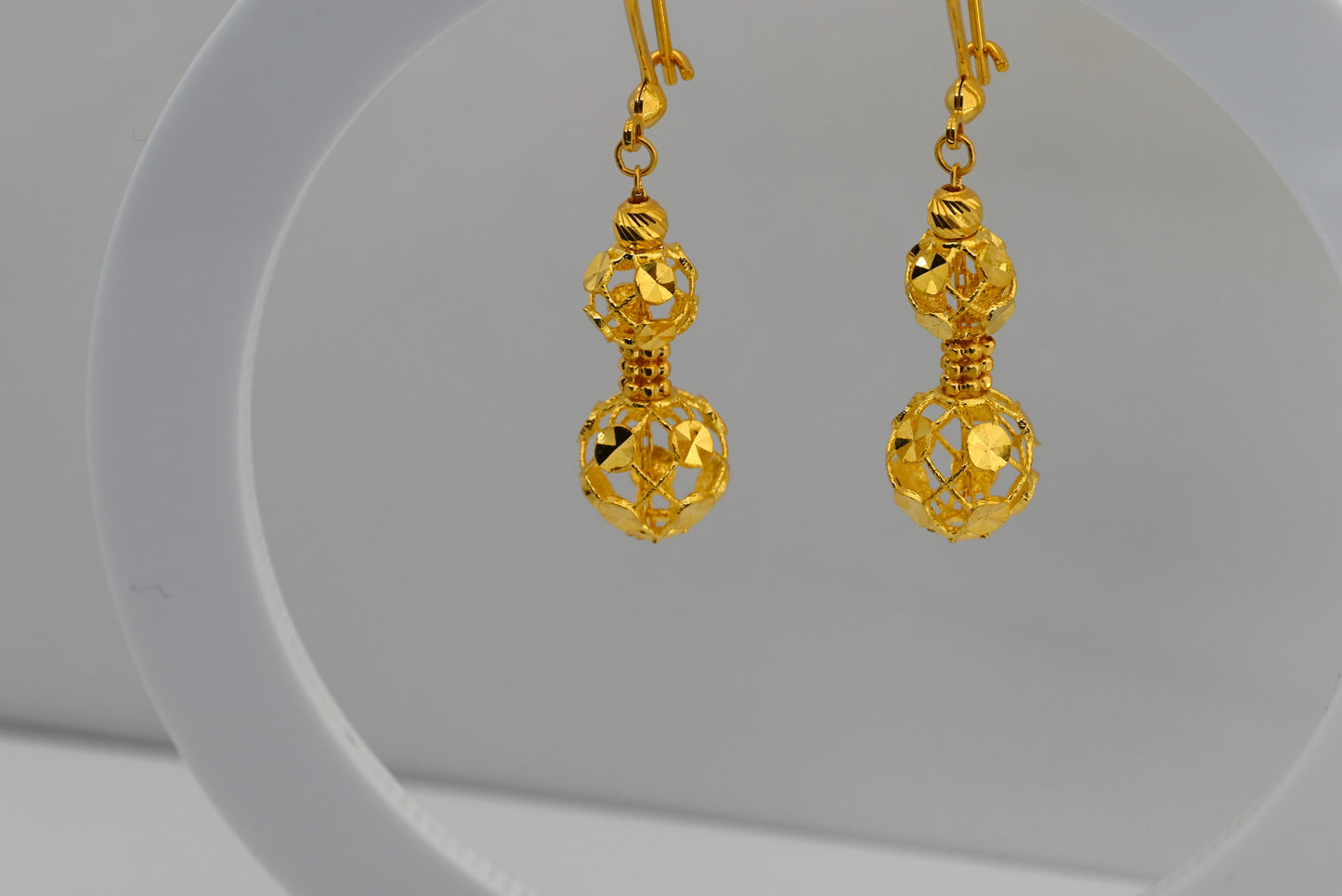 21k Solid Gold Dangling Earrings