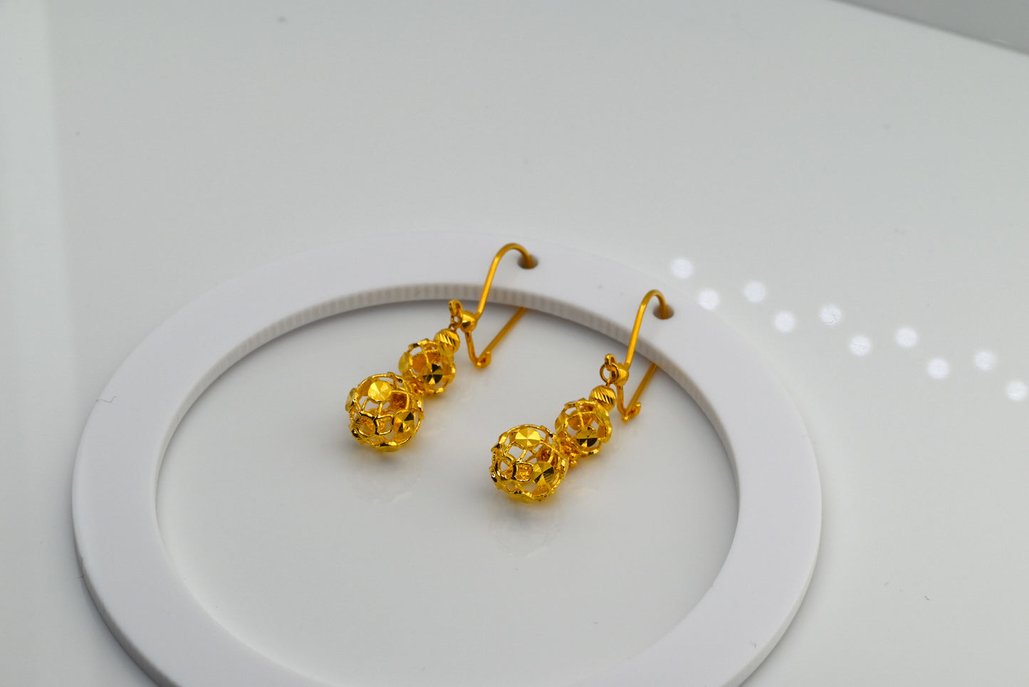 21k Solid Gold Dangling Earrings