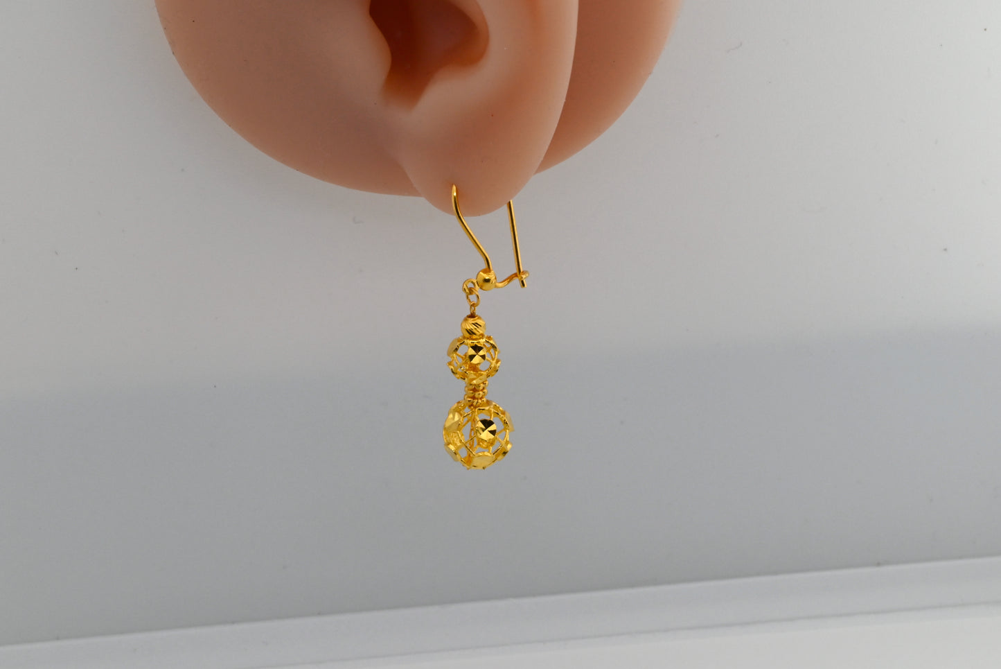 21k Solid Gold Dangling Earrings