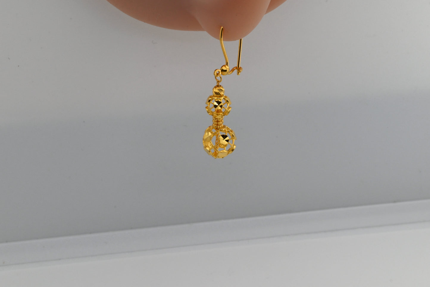 21k Solid Gold Dangling Earrings