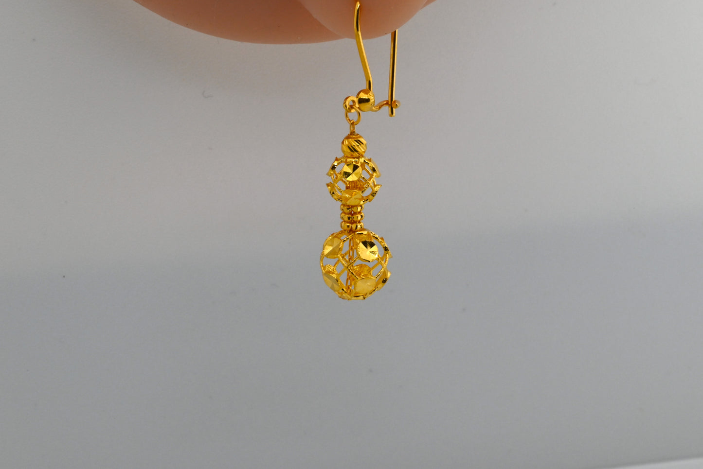 21k Solid Gold Dangling Earrings