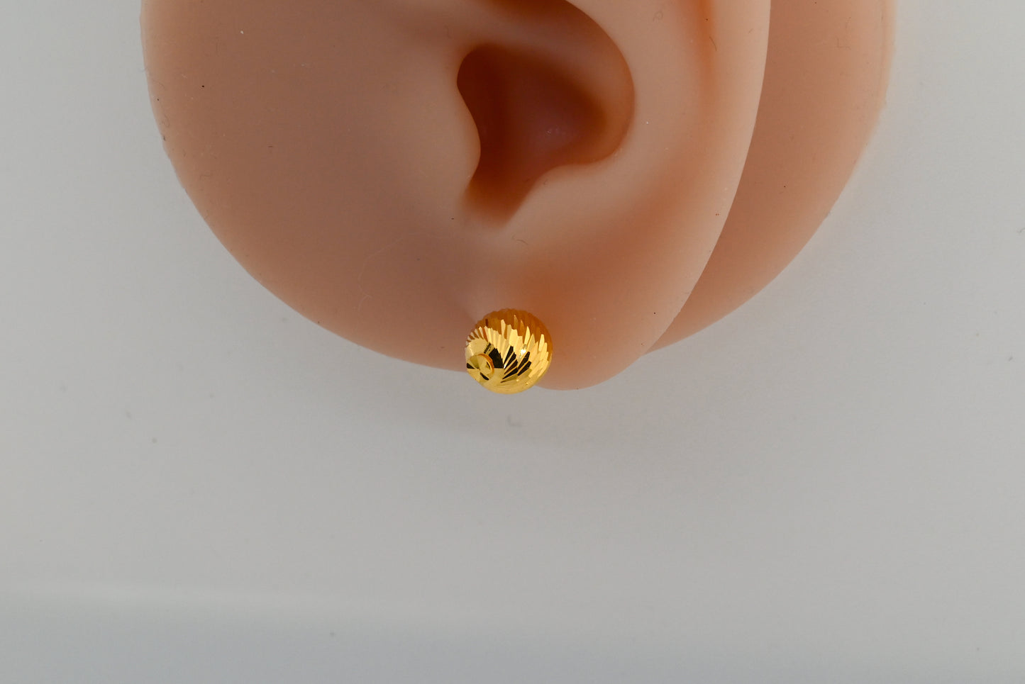 21K Gold Ball Stripe Earrings