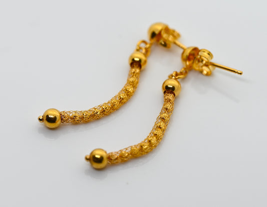 21k Dangling Unique Gold Earrings