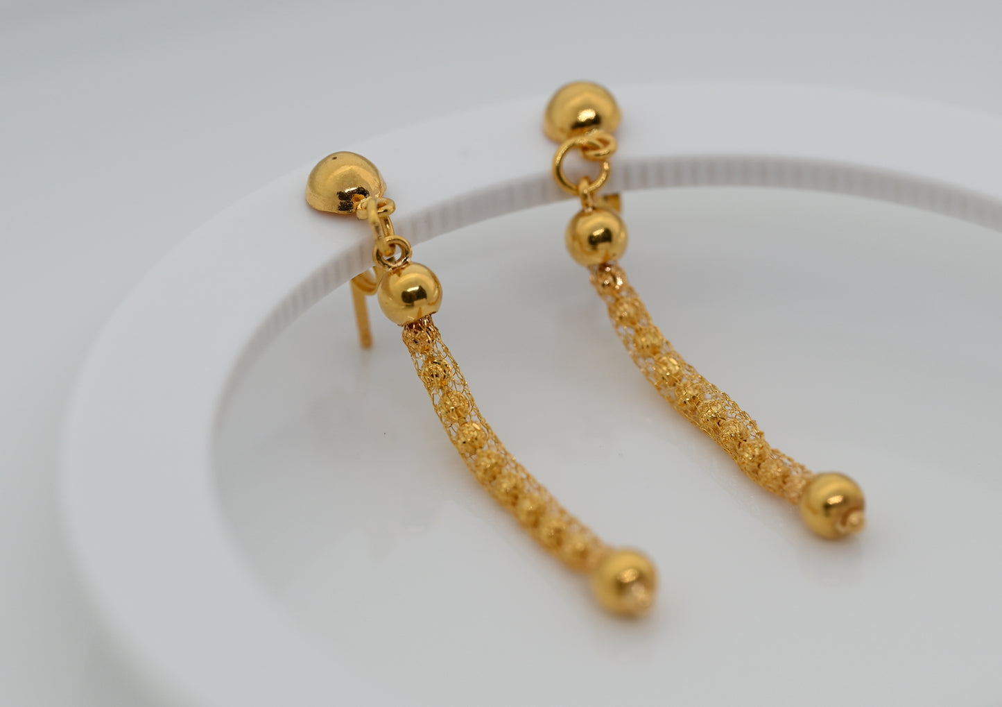 21k Dangling Unique Gold Earrings