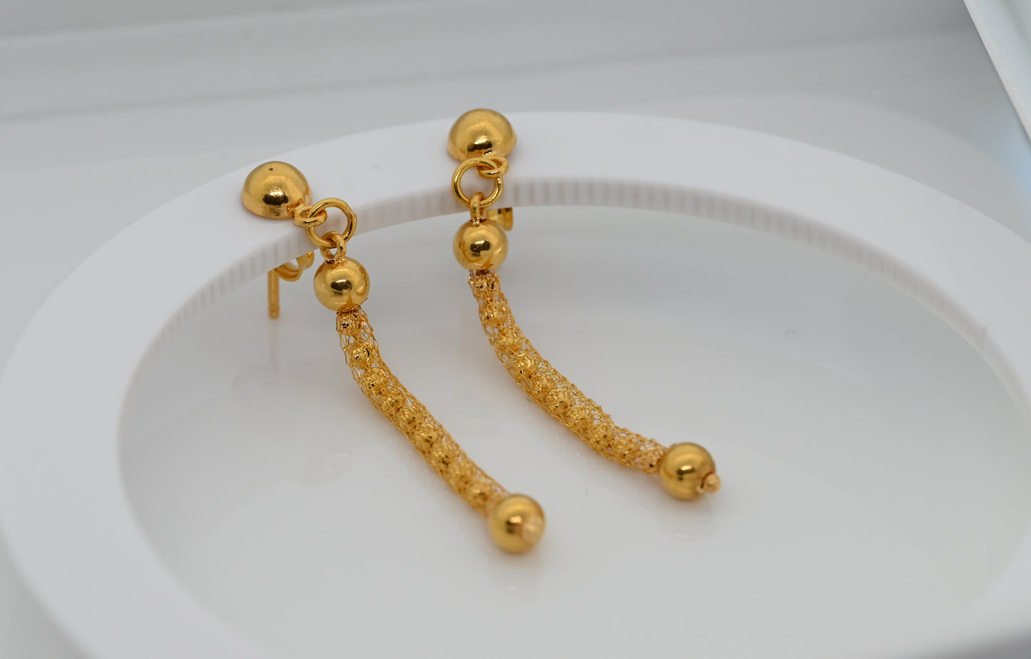 21k Dangling Unique Gold Earrings