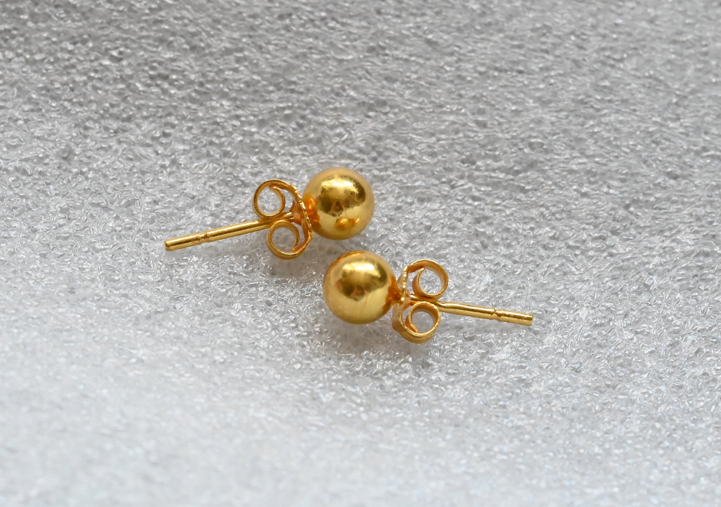 21k Solid Gold Ball Earrings