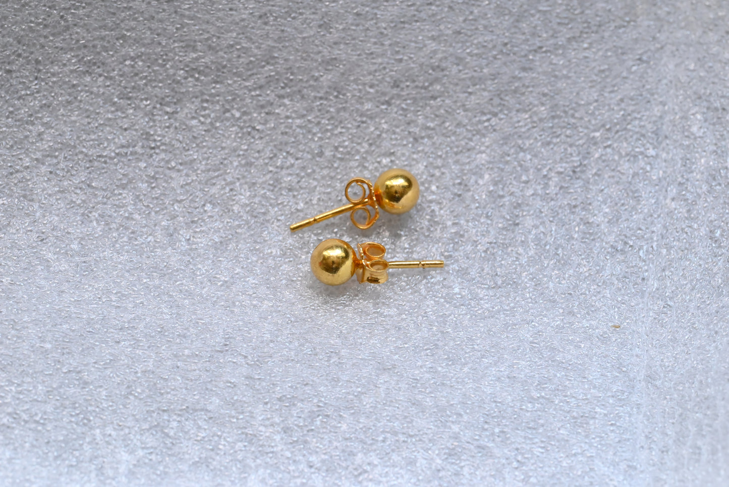 21k Solid Gold Ball Earrings