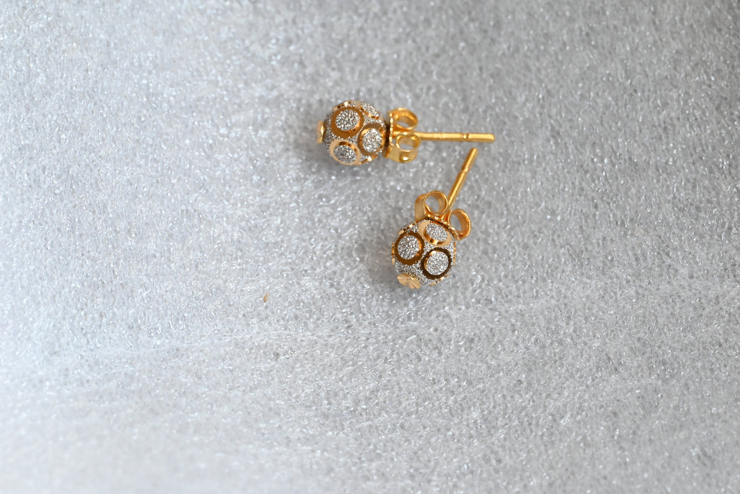 21k Genuine Gold Ball Earrings