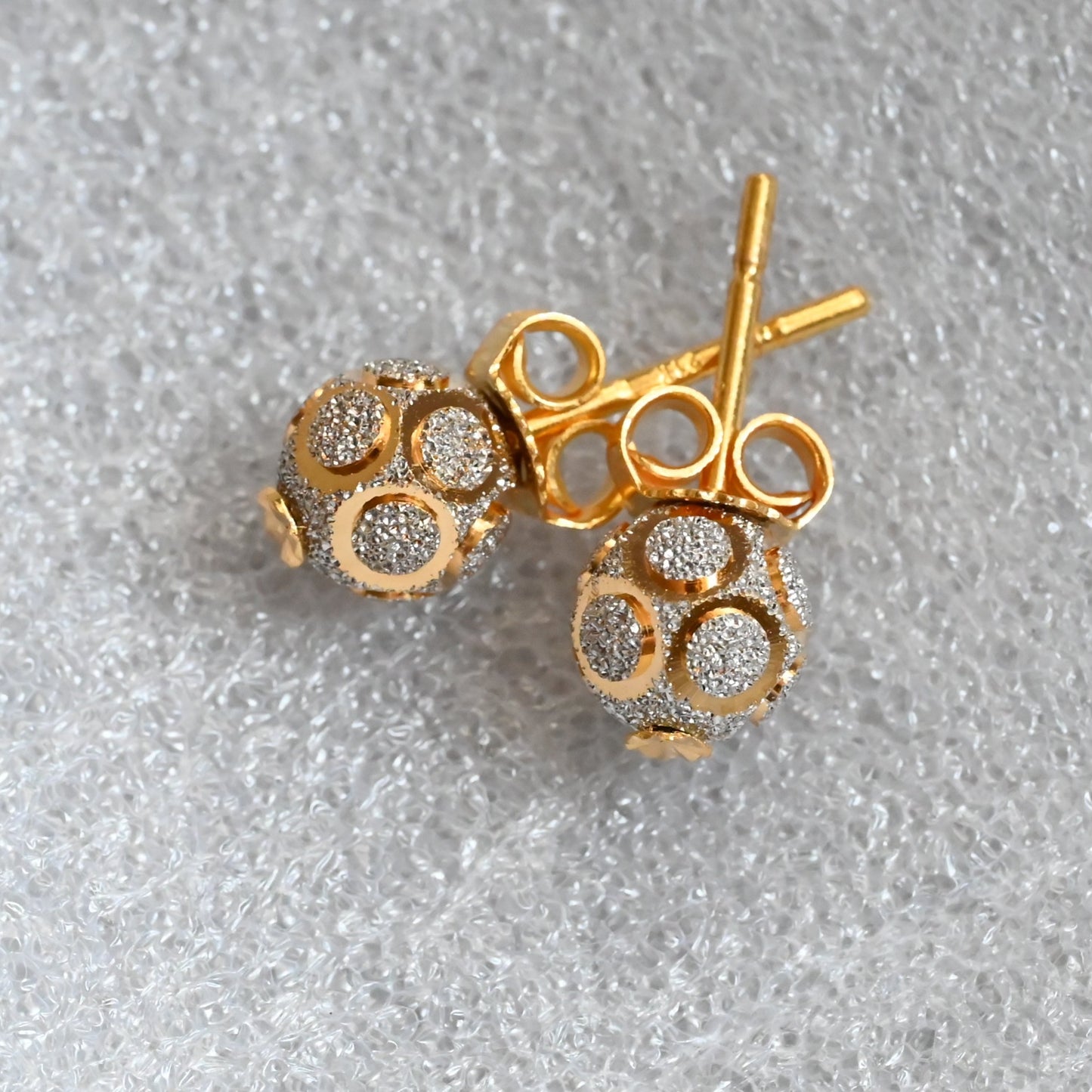 21k Genuine Gold Ball Earrings