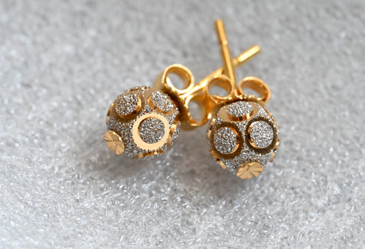 21k Genuine Gold Ball Earrings