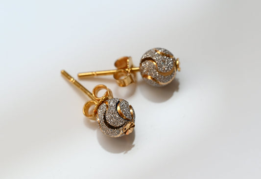 21K Ball Stripe Earrings