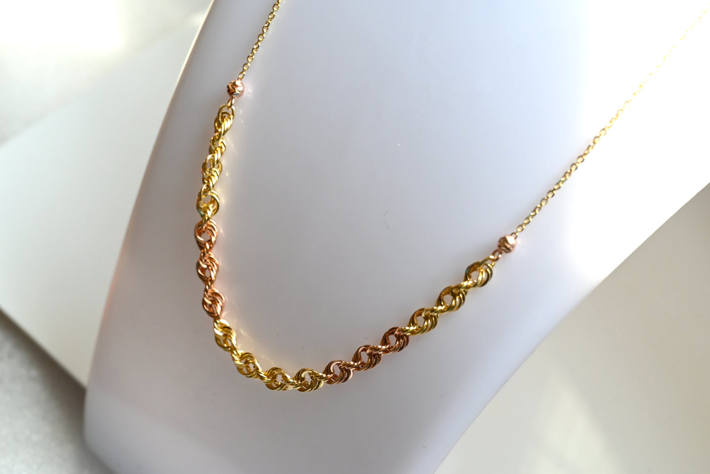 18K Necklace With Mixed Rose Gold