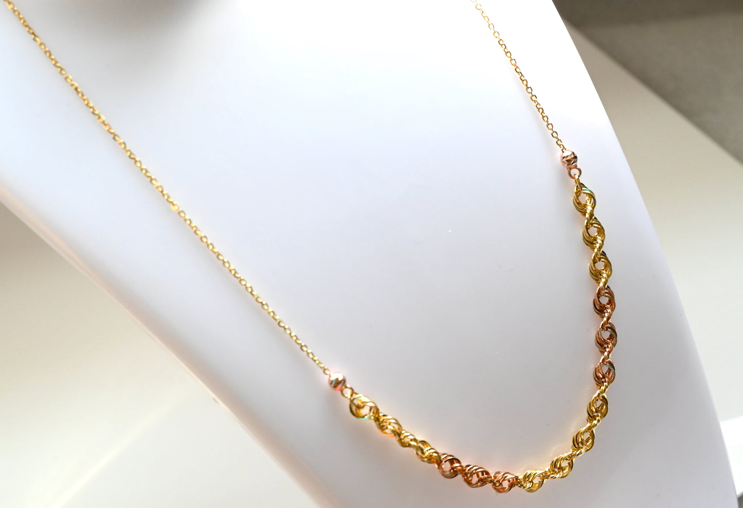 18K Necklace With Mixed Rose Gold