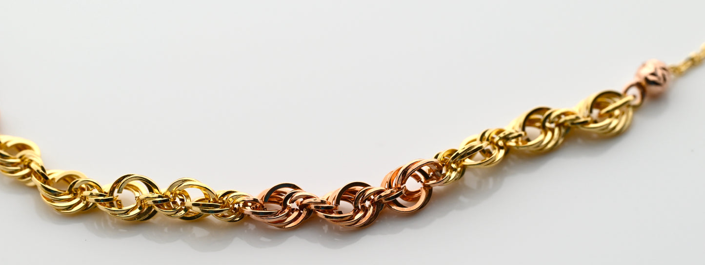 18K Necklace With Mixed Rose Gold