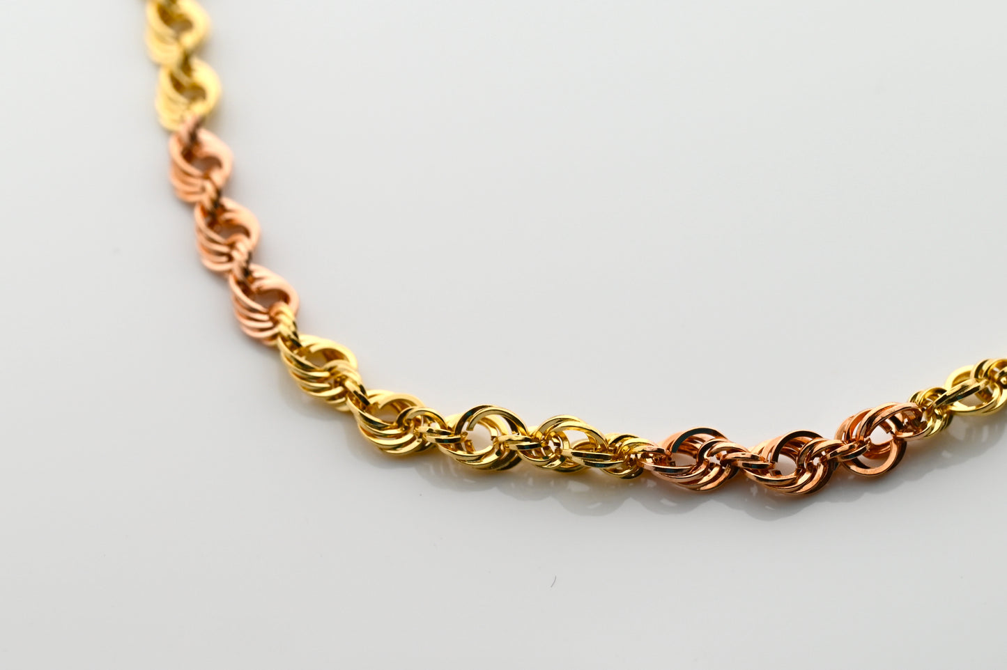 18K Necklace With Mixed Rose Gold