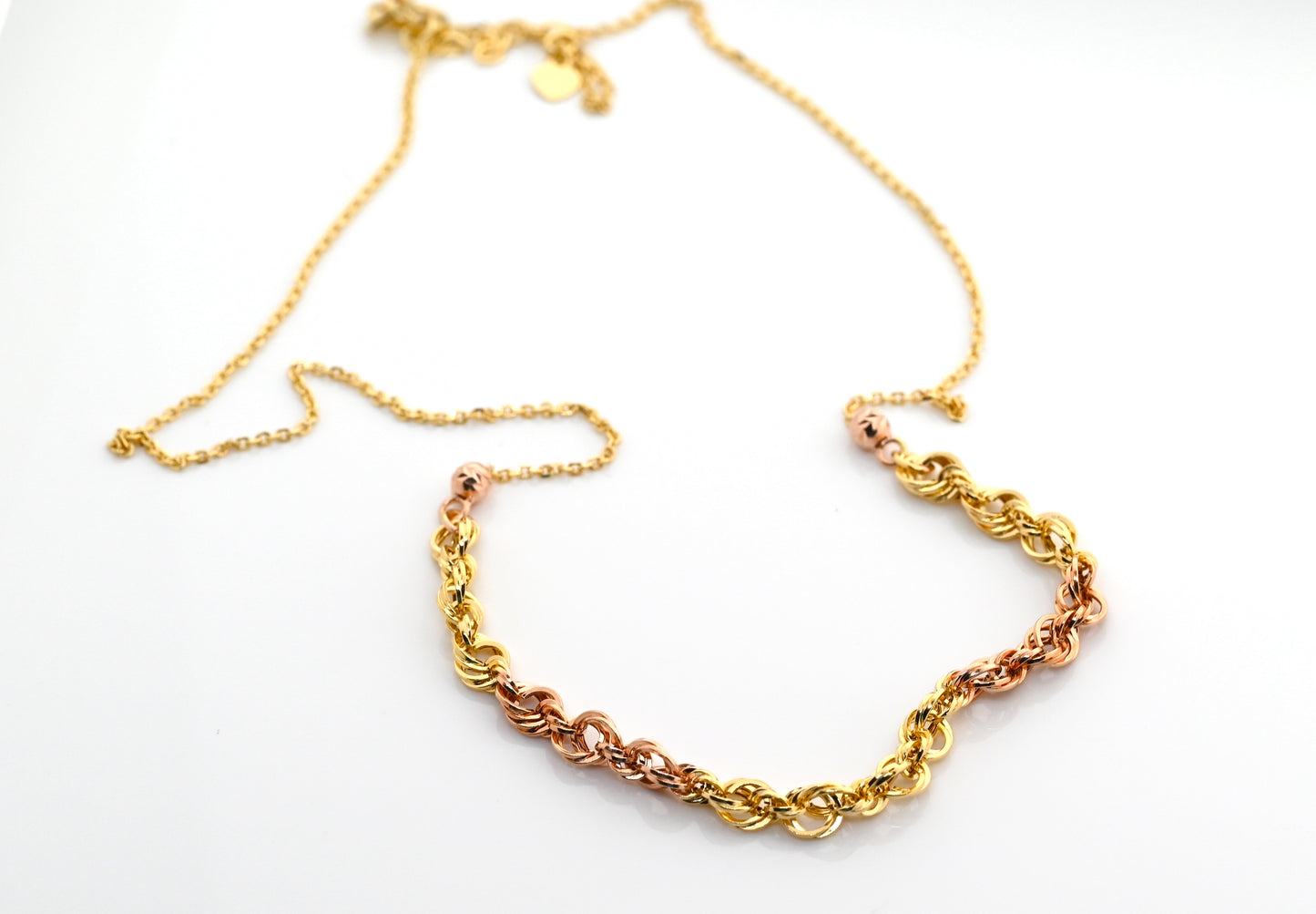 18K Necklace With Mixed Rose Gold