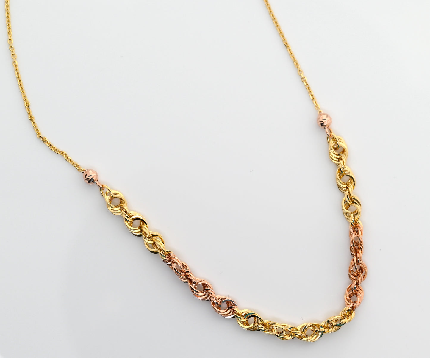 18K Necklace With Mixed Rose Gold