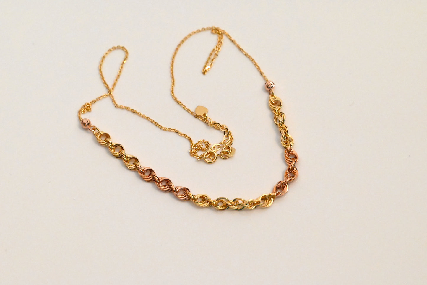 18K Necklace With Mixed Rose Gold