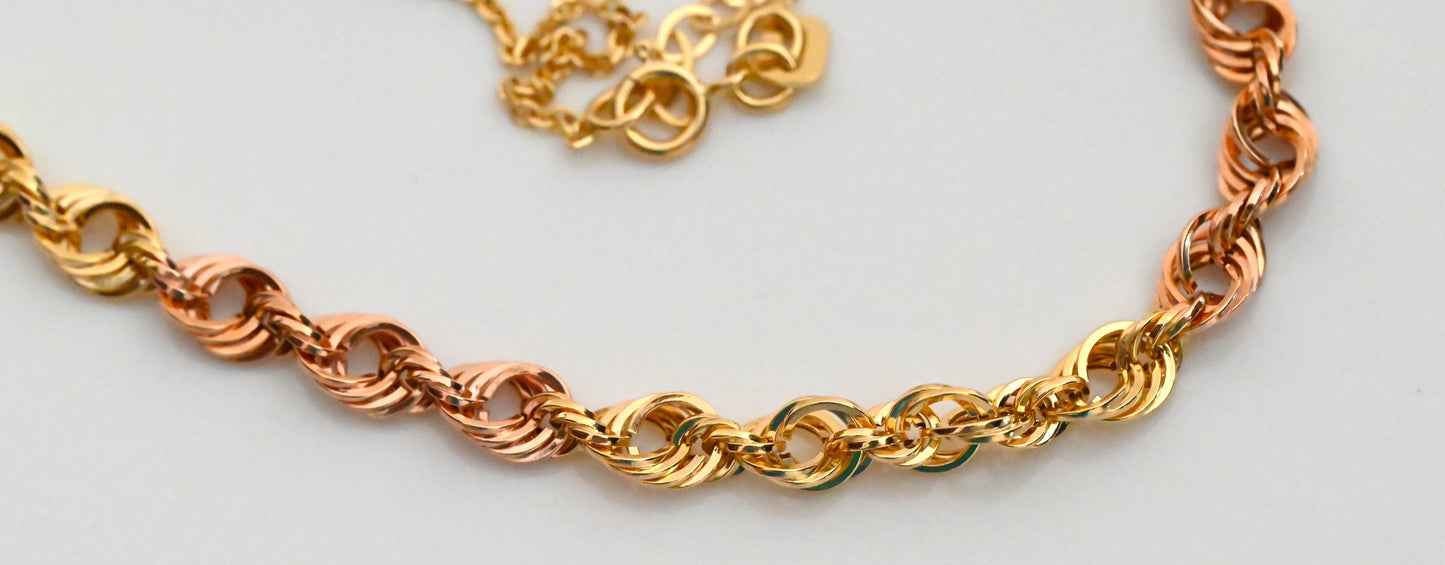 18K Necklace With Mixed Rose Gold