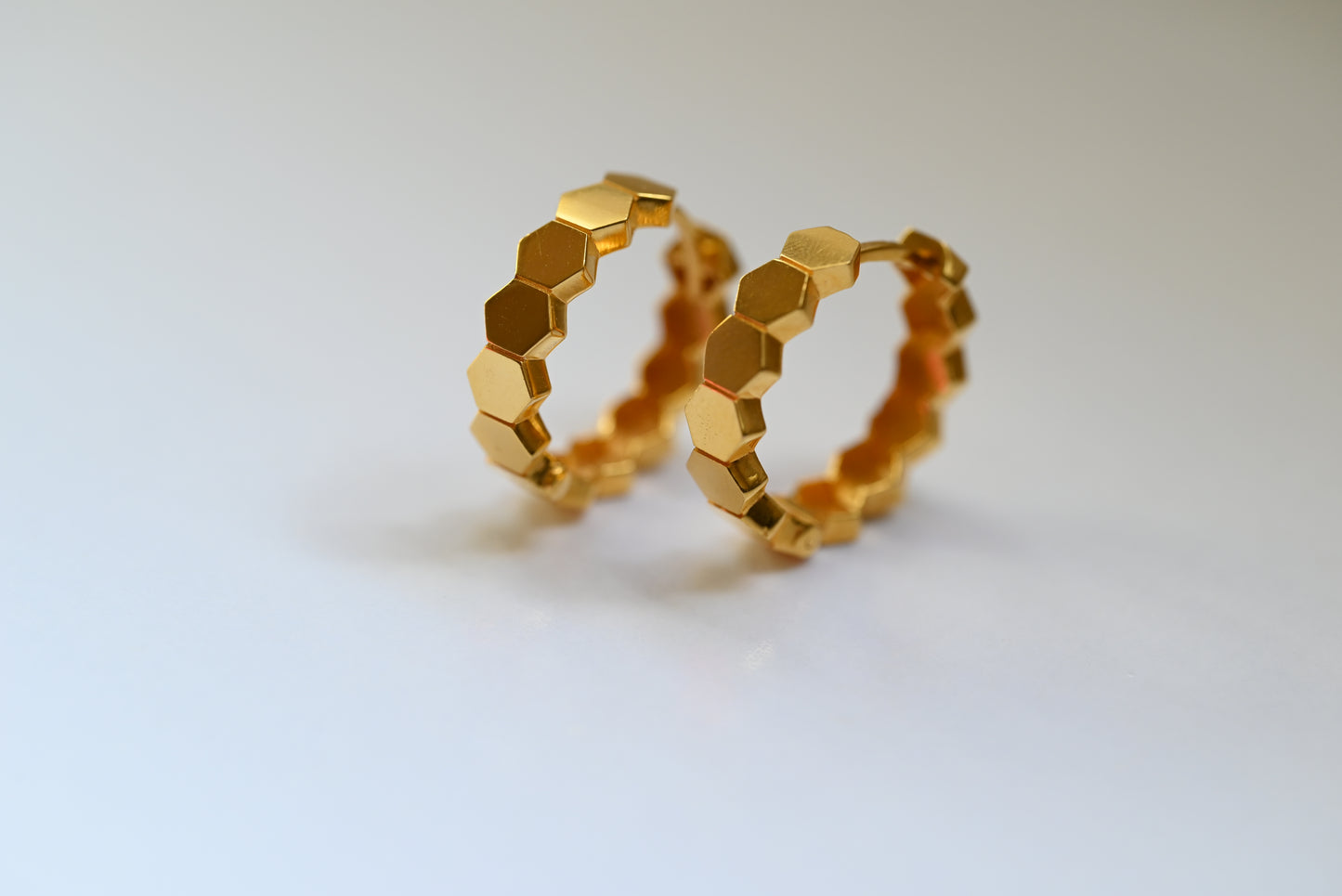 21k Hoop Earrings Octagon Design