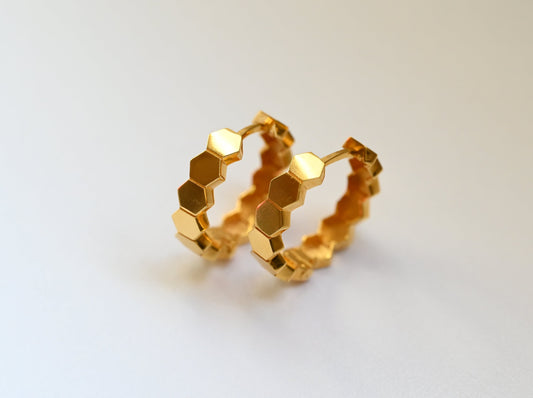 21k Hoop Earrings Octagon Design