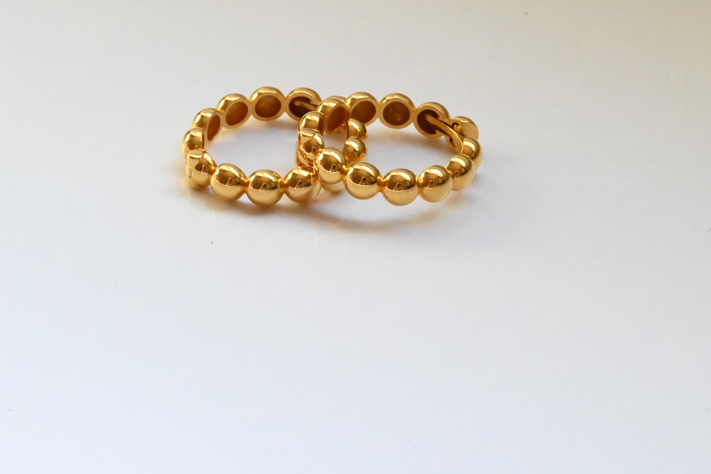 21k Hoop Earrings Round Bubble Shape