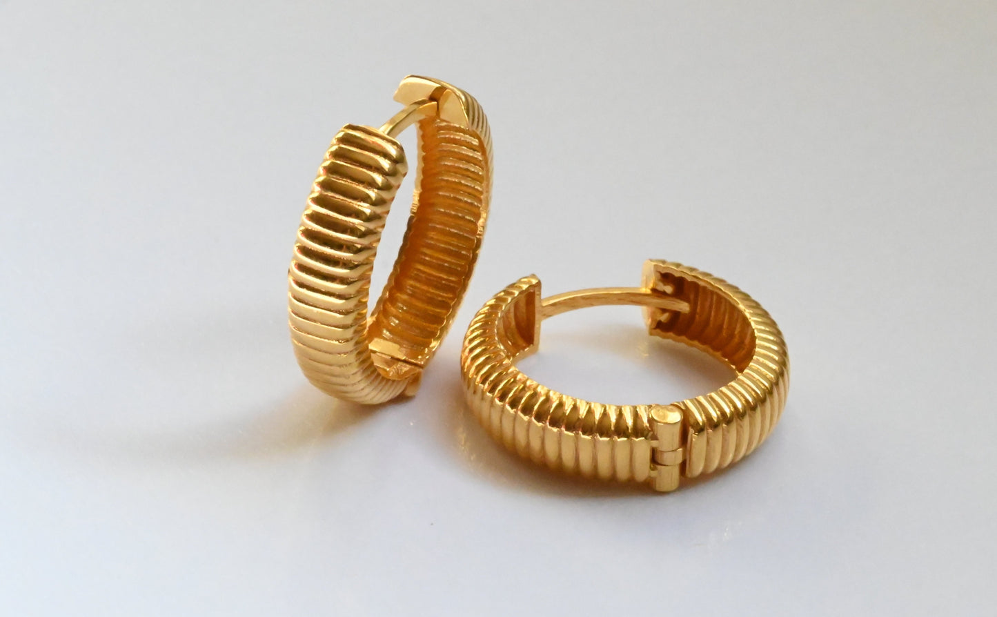 21k Hoop Strip Earrings