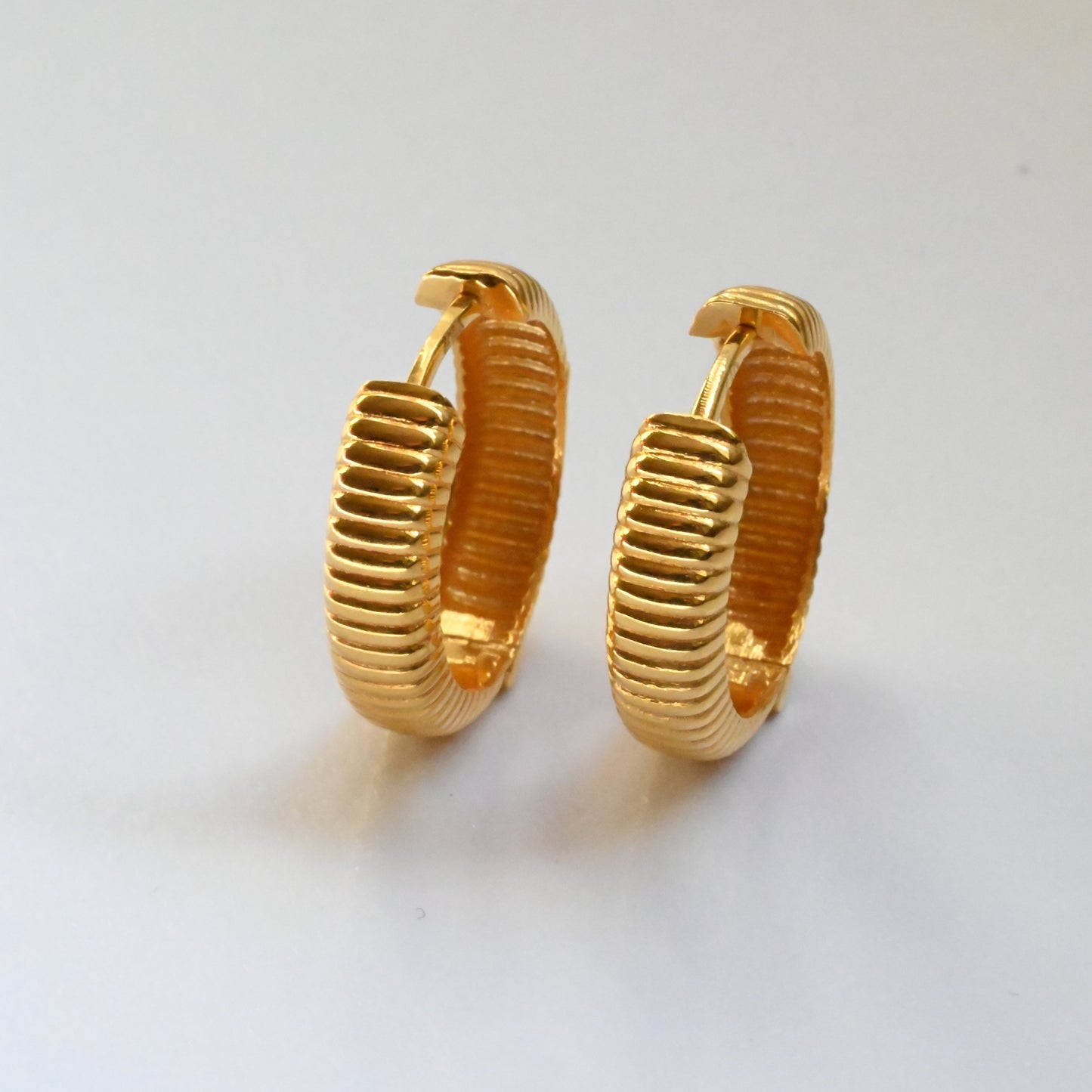 21k Hoop Strip Earrings