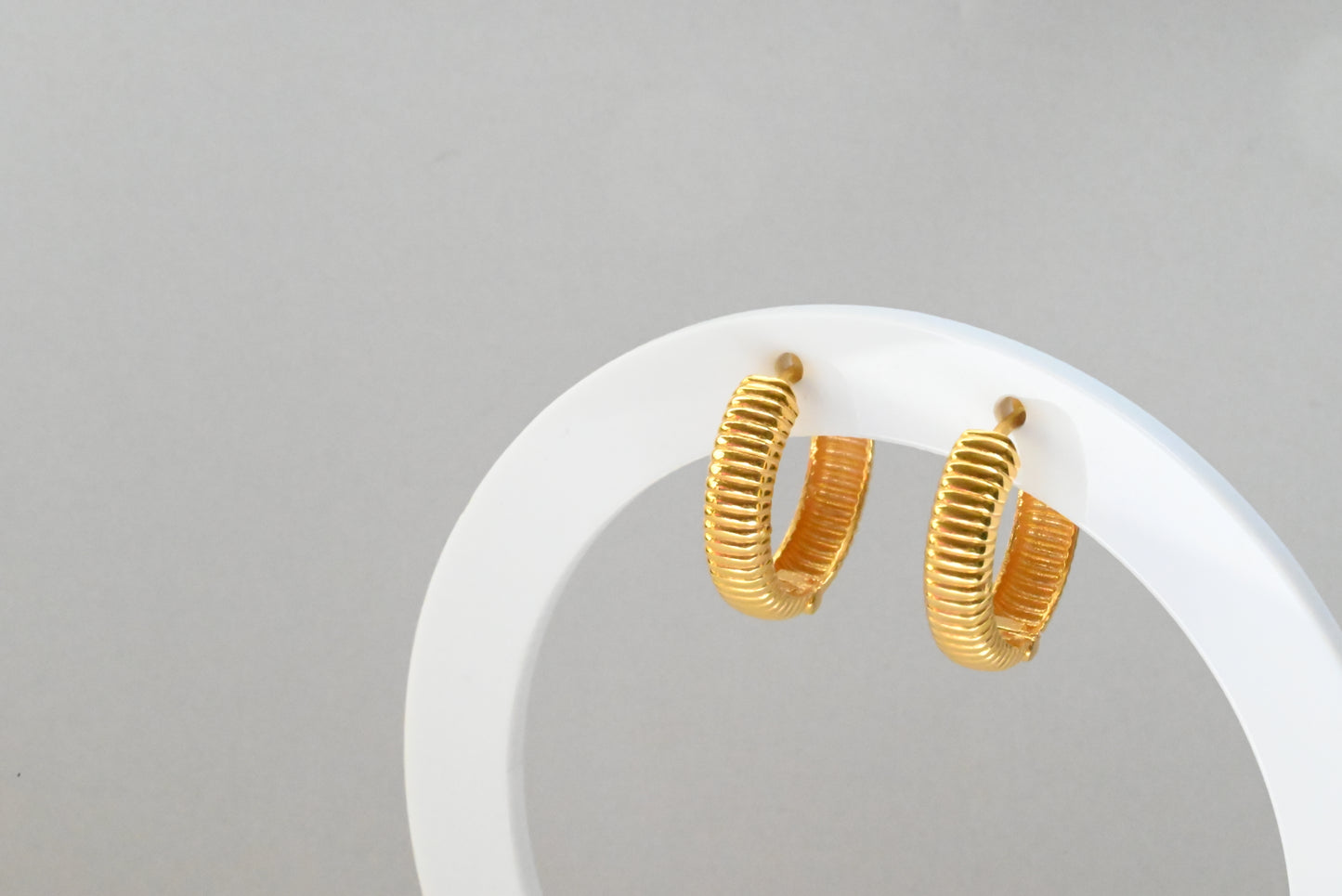 21k Hoop Strip Earrings